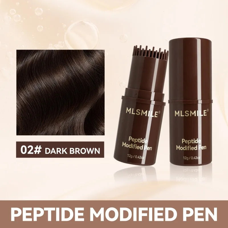 Temporary Hair Color Brush 4 Colors Root Touch Up Waterproof & Non-Sticky Instant Gray Coverage Hair Makeup Tool for Men & Women Qme B 02 DARK BROWN