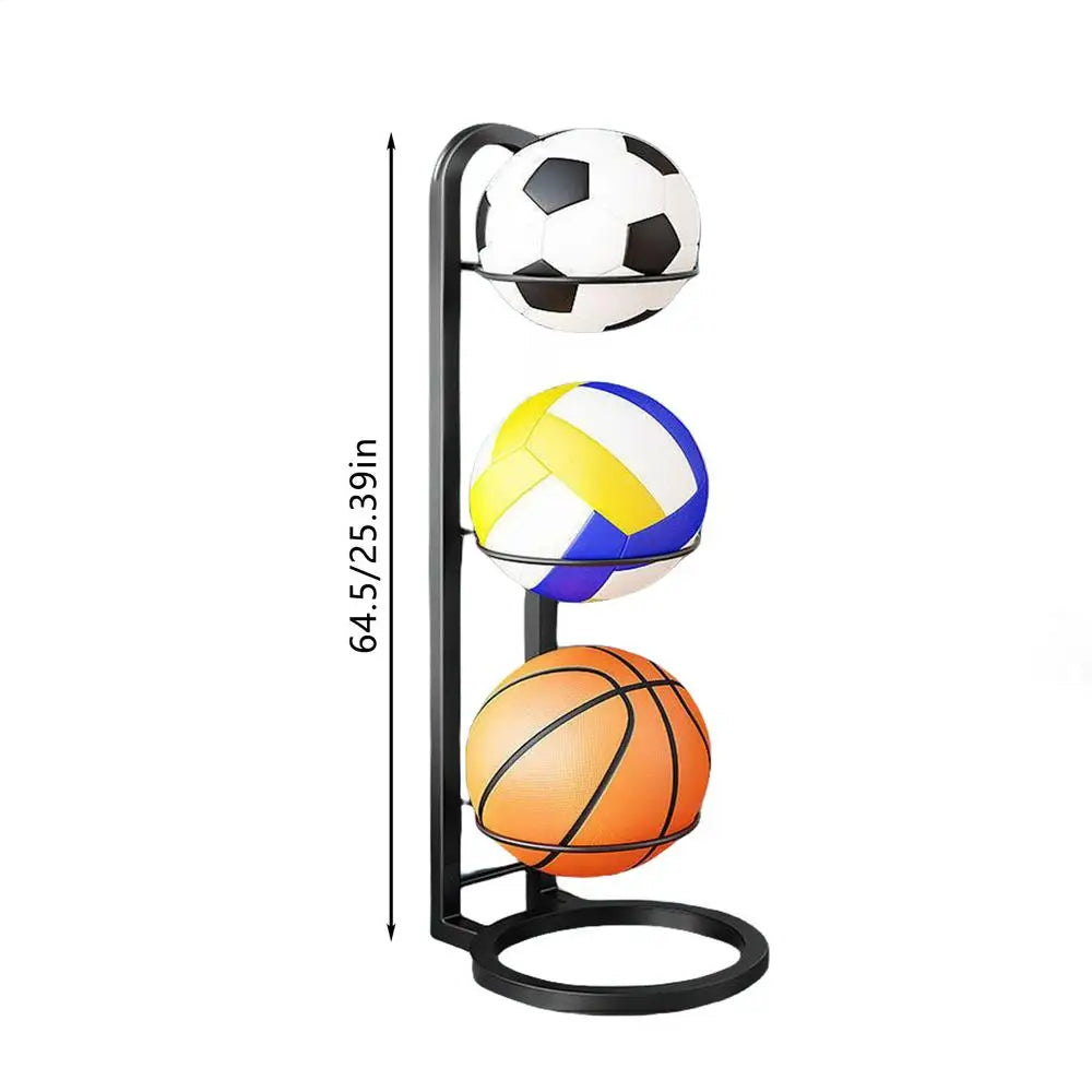 Basketball Rack Football Display Stand Multi-layer Ball Organizer Qme D