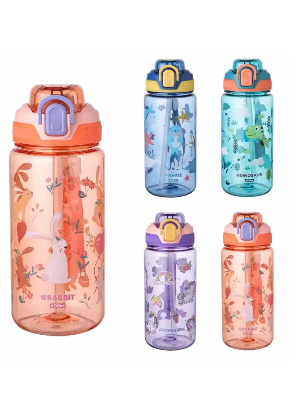 Cute Cartoon Printed Kids Water Cup Popular Portable Children Qme