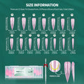 Nailpop Nail Dual Forms 15Sizes Stiletto Extension Gel Full Cover Qme JM32-Red 150