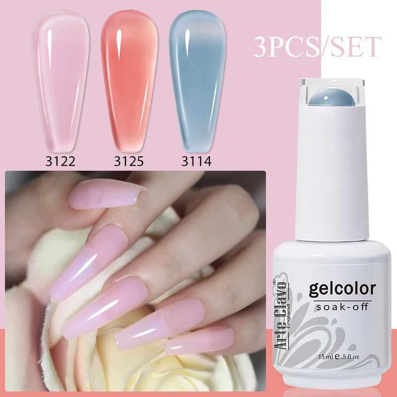Arte Clavo Gel Nail Polish Art UV LED Manicure Long Lasting Soak Off Qme 3B-ZH34