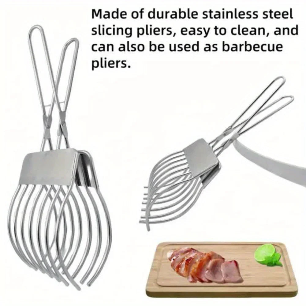 Stainless Steel BBQ Slicer Meat Cutter Multi-function Camping Kitchen Qme