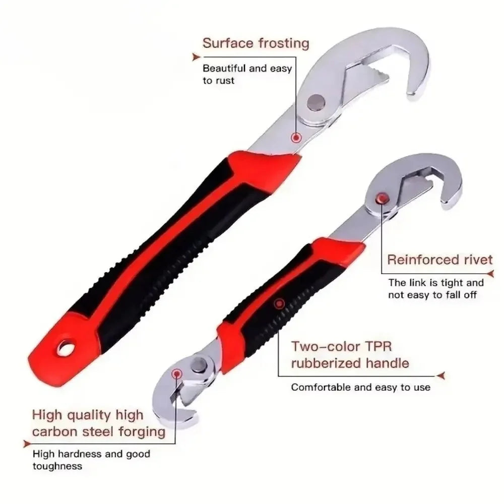 1PC 280MM Universal Portable Wrench Tool Multifunctional Double-Ended Pipe Wrench Adjustable Ratchet Spanner Hand Repair Tools Qme