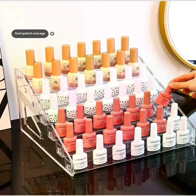 Acrylic Transparent Multi-layer Nail Polish Display Stand Lipstick Qme