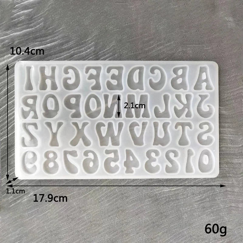 Alphabet Epoxy Resin Silicone Mold Letter Number Mould DIY Keychain Earring Pendant Epoxy Resin Jewelry Crafts Casting Mold Qme F