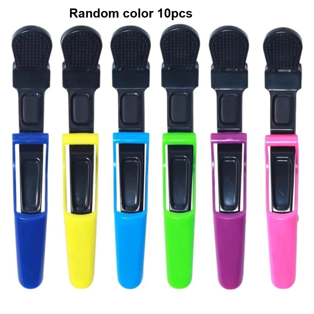 10pcs Women's Hair Clip - Wide Teeth and Double Hinge Design - Crocodile Shaped Split Clip Professional Hair Salon Quality Qme Random color 10pcs