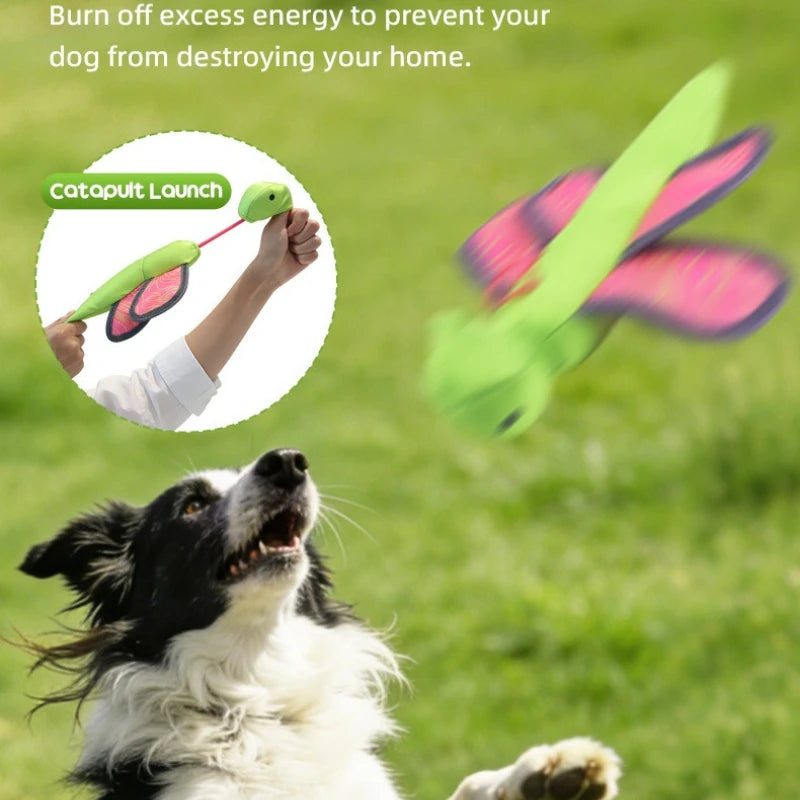 Pet Dog Launcher Fly Insect Toy Oxford Cloth Bite-resistant Crinkle Qme