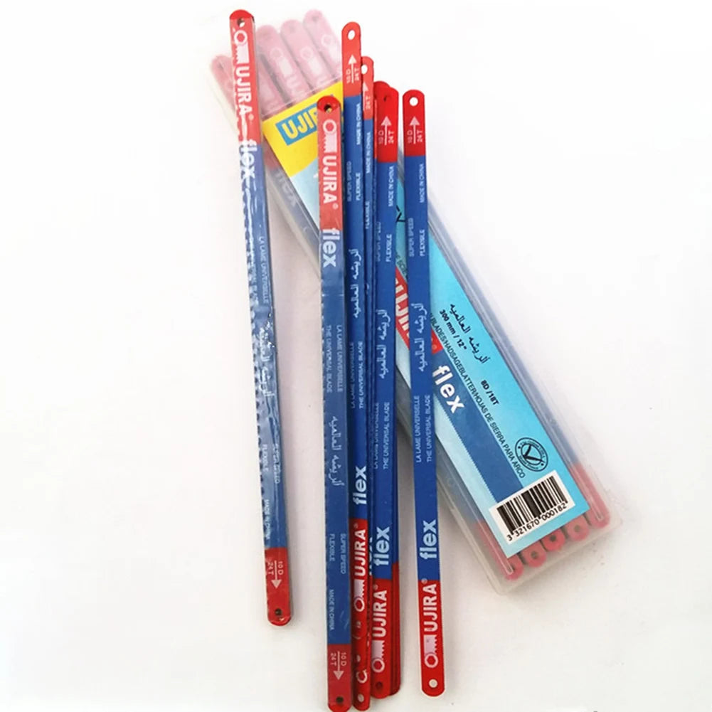 10PCS Bi-Metal Hacksaw Blade Set 300mm Hand Saw Blades For Meat Wood Cutting Flexible Steel Folding Hacksaw Blade Hand Tool Part Qme