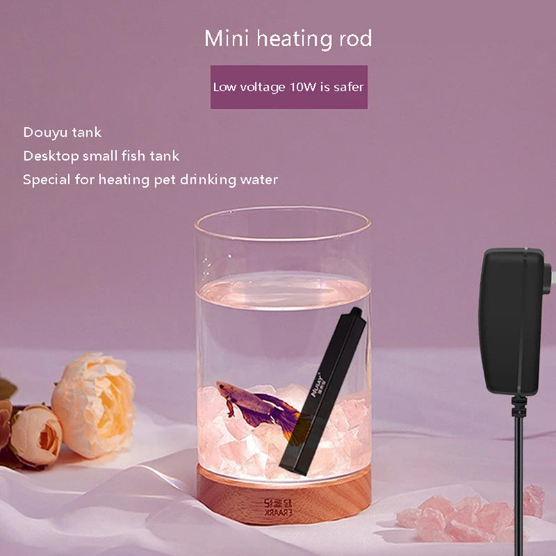 1Pc 5/10W Mini Aquarium Heater USB Charging For Small Fish Tank Heater Energy Saving Over Temperature Protection Accessories Qme