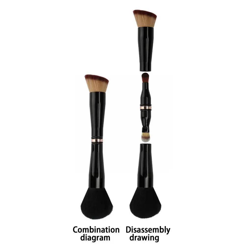 4 In 1 Makeup Brush With 4 Heads Set Concealer Makeup Brush For Foundation Blusher Eye Shadow Double Ended Travel Makeup Brushes Qme