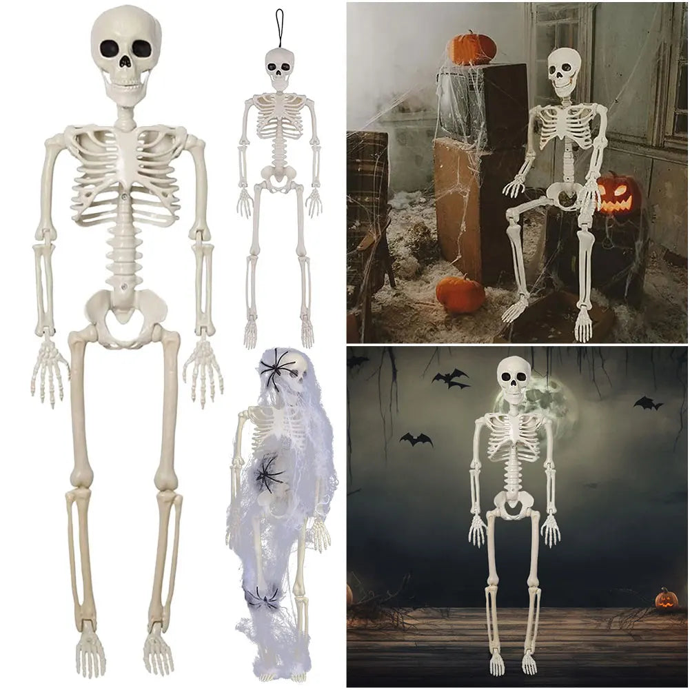 1pc Halloween Decorations Skeleton,Posable Human Shape Skeleton,Halloween Fake Bone Horror Decoration Qme