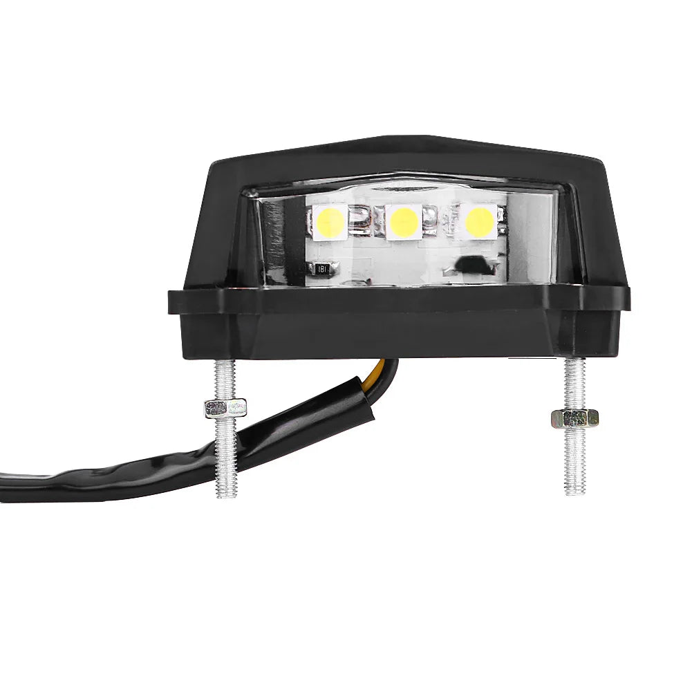 LED License Plate Light 12V Motorcycle Motorbike LED License Plate Light Rear Tail Lamp White Motorcycle Tail Light Qme black