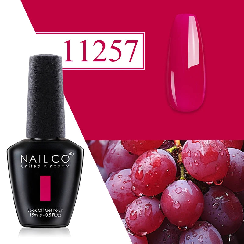 Nailco Jelly Gel Nail Polish Transparent Varnishes 44 Colors Red Pink