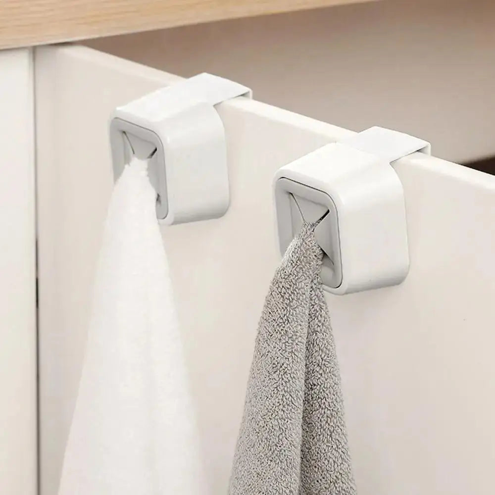 2pcs Creative Towel Plug Hook Bathroom Towel Rack Cleaning Supplies Rag Stopper Household Plastic Dish Towel Storage Qme