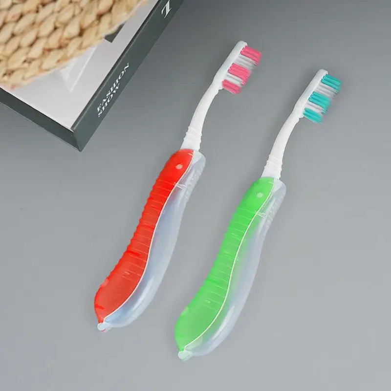Compact Folding Toothbrush Foldable Design Travel Pocket Suitable Qme Blue one size