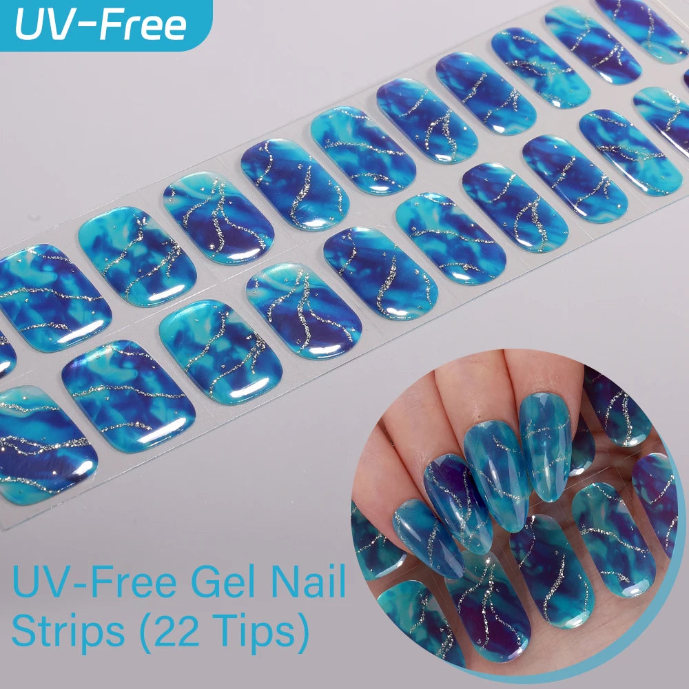 22Tips Sparkling Leopard Pattern Full Cover Nail Stickers French