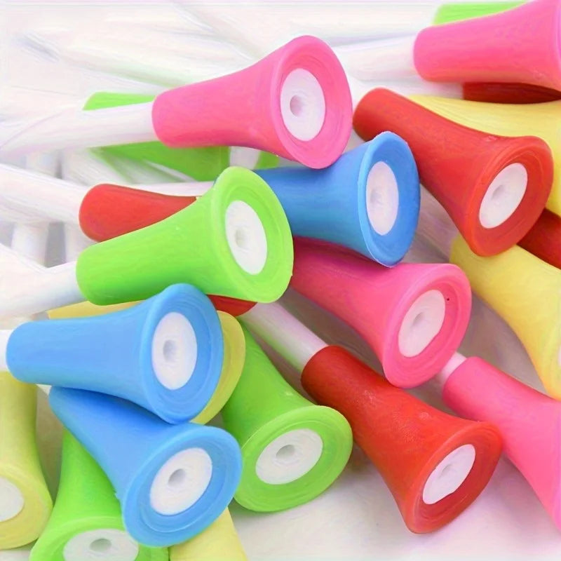 10/20pcs Golf Tees Mix Colors 83mm Plastic Durable Rubber Cushion Top Golf Ball Holder Golf Accessories Qme