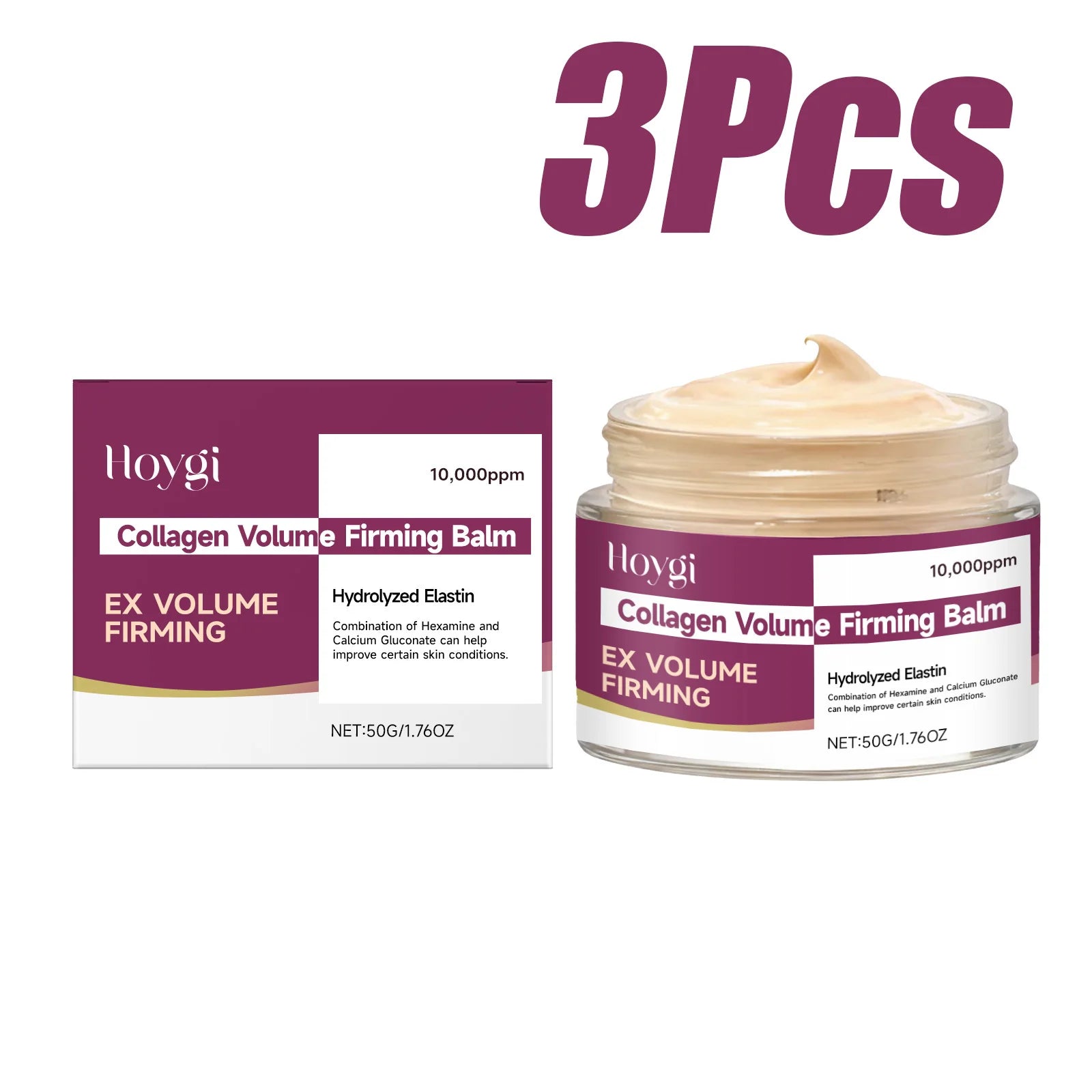 Calcium Collagen Firming Face Cream Skin Tightening Hydration Smooth Texture Lifting & Elasticity Face Cream for Sagging Skin Qme 3 x 50g Boxed