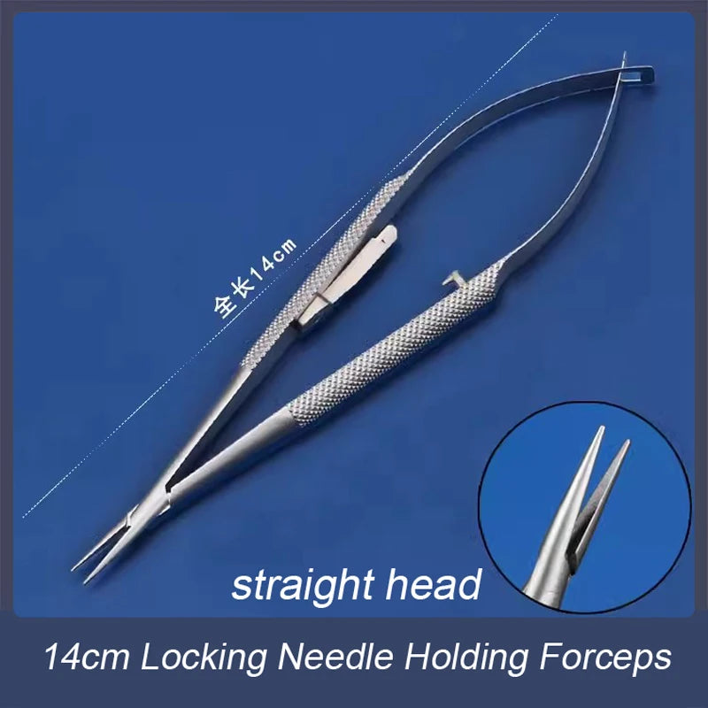 Barraquer Titanium Alloy Needle Holder Lock Curved Ophthalmic Qme i
