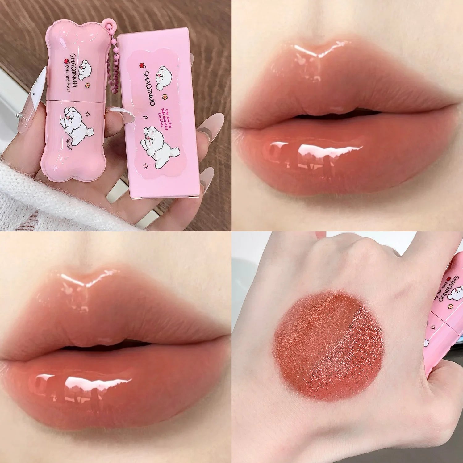 SHAQINUO Glittering Mirror Lip Glaze Watery Shimmering Light Pendant Qme S9115-04