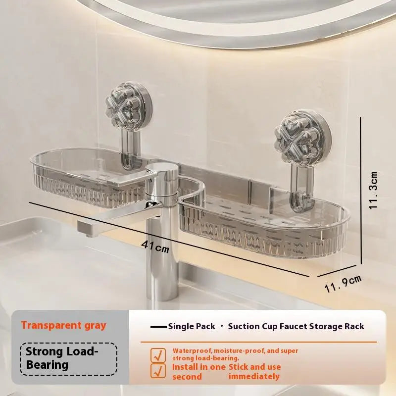 Punch-free Suction Cup Washbasin Storage Rack Self-distribution Qme A3