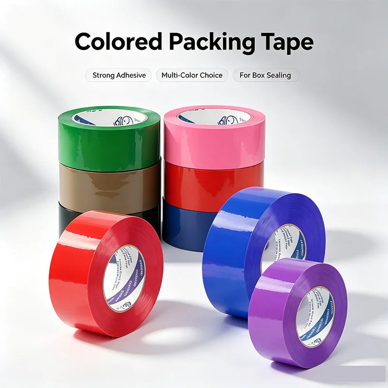 Colorful Wear-Resistant Single-Sided Adhesive Shipping Tape for Warehouse Parcel Packaging Qme