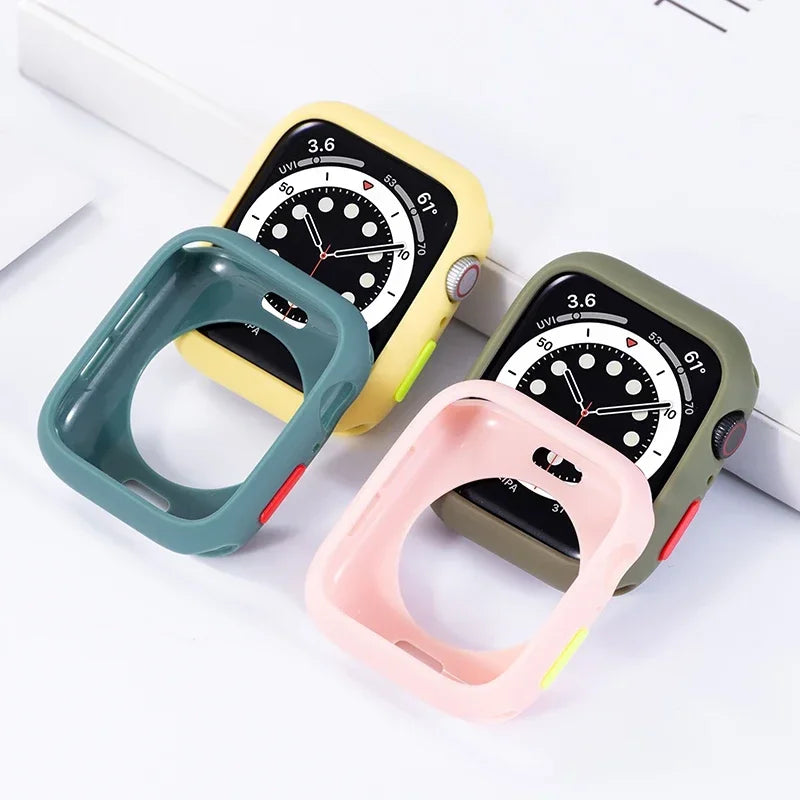 Candy Soft Silicone Case For Apple Watch Cover Ultra 9 8 7 6 Se 45mm 42mm 44mm 40mm 41mm 38mm rubber Protection watch for women Qme