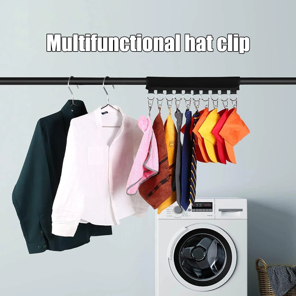 10-Clip Multifunctional Coat And Hat Clip Self-Adhesive Portable Home Perforation-Free Velcro Storage Clothes Qme