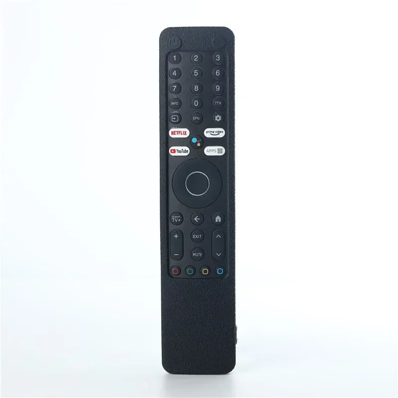 For Xiaomi XMRM-ML Silicone TV Remote Cover Anti-Drop Protective Case Anti-Scratch Protective Skin Sleeve with Anti-lost Lanyard Qme black