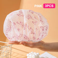 Reusable Shower Cap Elastic Band Waterproof Thicken Bathing Hat Women Qme Pink