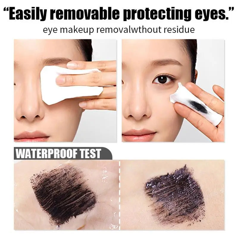 3D Mascara Waterproof Extra Volume Long -lasting Hyper-Curl Lengthening Eyelash Non-smudging Eyelashes Black Mascara Makeup Qme