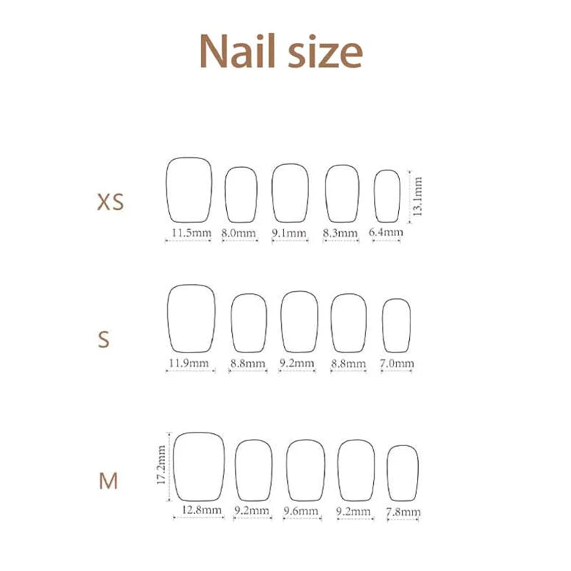 Lovely Dog Bow Cake Short Square False Nails Jelly Adhesive Qme one size