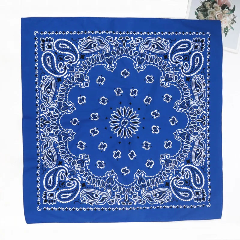 70 Unisex Women 100 Cotton Black Hip-hop Paisley Large Bandana Scarf Qme Blue China Mainland