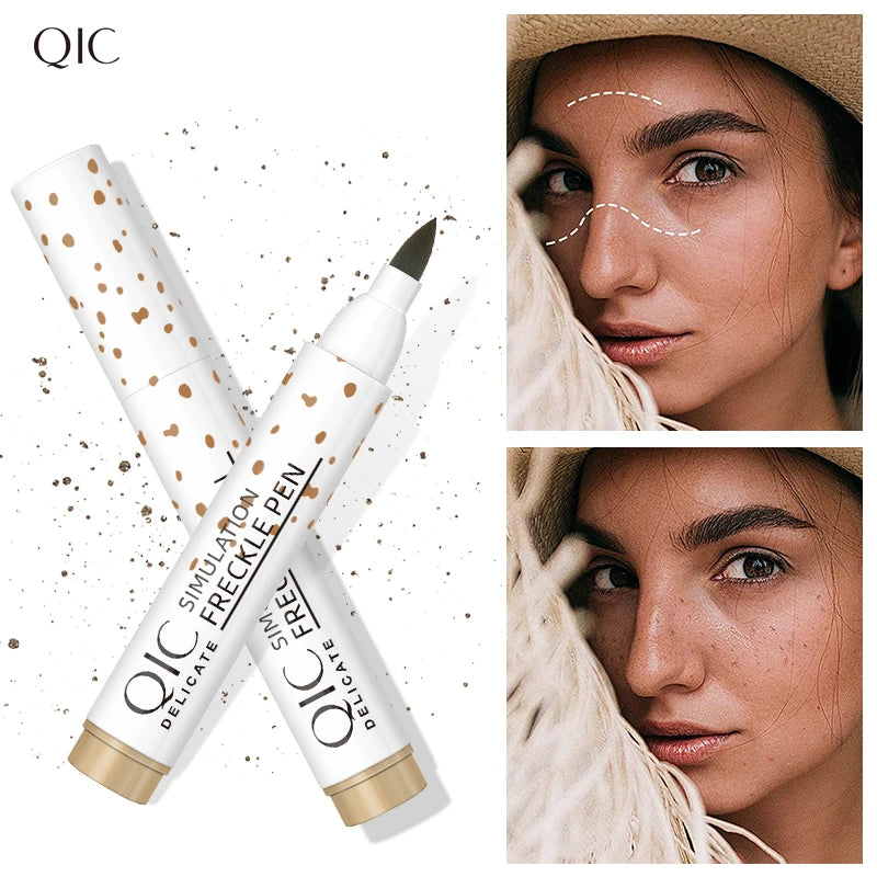 QIC Face Fake Freckles Pen Natural Waterproof Lifelike Fake Freckles Pen for Long Lasting Look Dot Spot Pen Makep Tool Cosmetic Qme