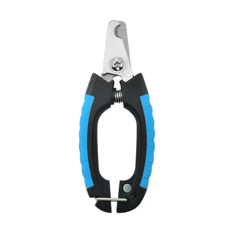Stainless Steel Pet Nail Clippers - Professional Dog Cat Rabbit Grooming Scissors, Safe Animal Nail Cutter Tool for Pet Care Qme black and blue