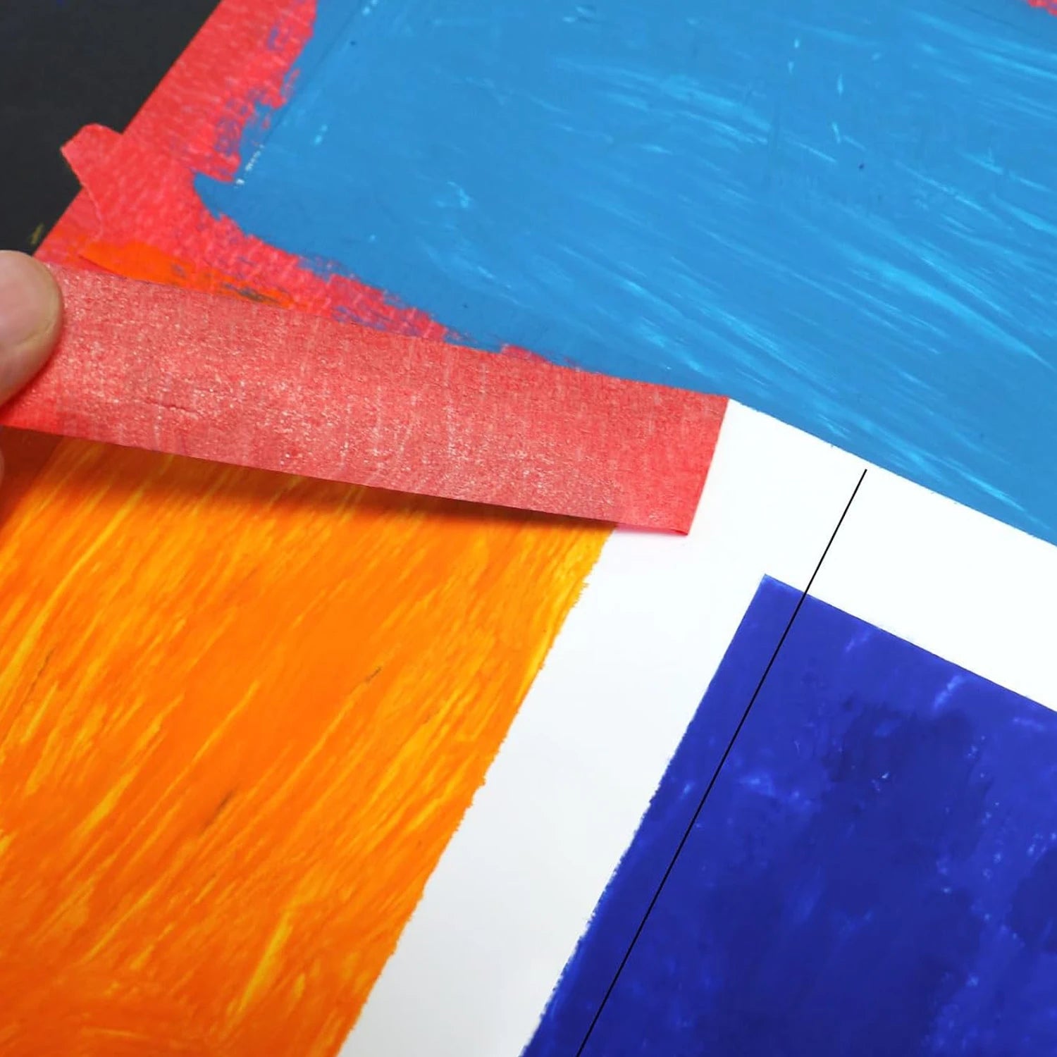 2cm 3/6 Rolls Red Painters Masking Tape Bulk Sharp Edge Line Technology, Residue-Free and Artisan Grade Wall Trim Tape Qme
