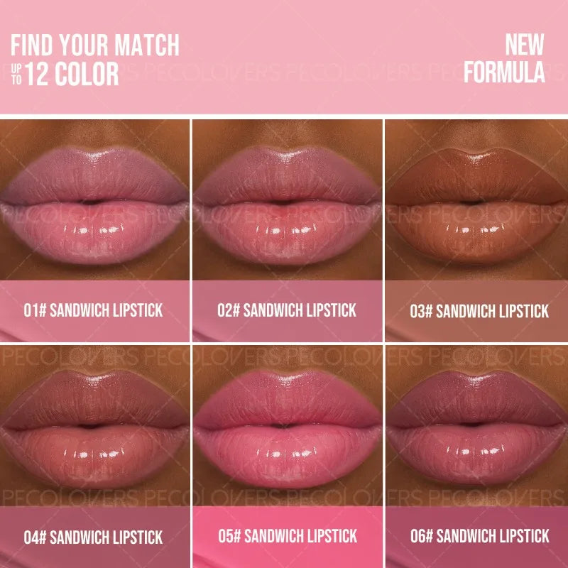 Sandwich Lipstick Pen Moisturizing Lip Gloss Long-lasting Non-drying Qme