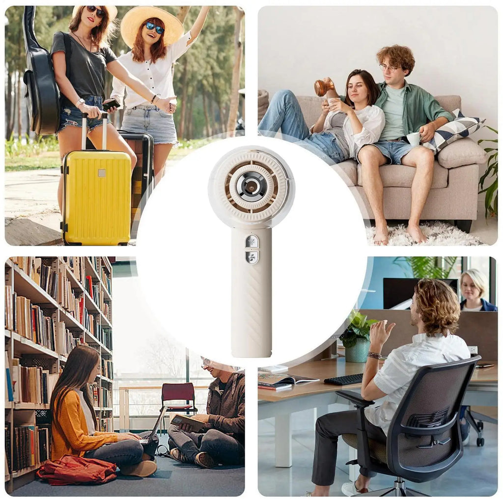 Misting Fan Rechargeable Handheld Personal Powerful Battery Operated Mini Portable Fan For Sports Travel Camping Hiking Fishing Qme
