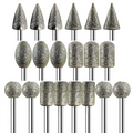 A02F-Grinder Diamond Grinding Bits For Dremel-Tool, 20Pcs, 1/8" Shank, 120-Grit, Rotary Tool Accessories For Stone Glass Resin Qme As Shown