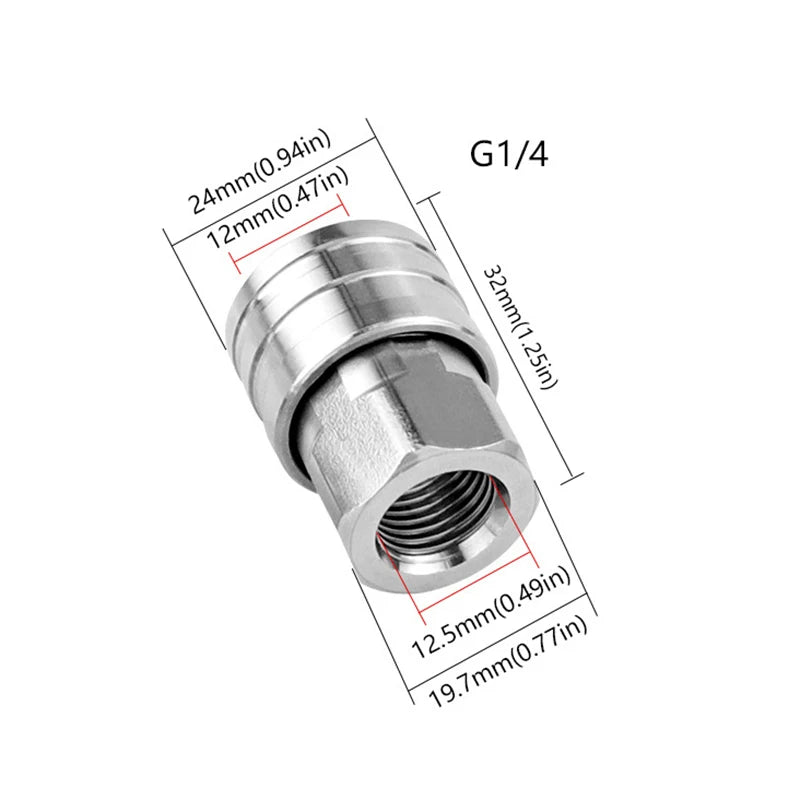 High Pressure Washer Adapter 1/4" Quick Connector Quick Release Fitting G1/4 Quick Plug Connector Pressure Washer Accessories. Qme 1pc