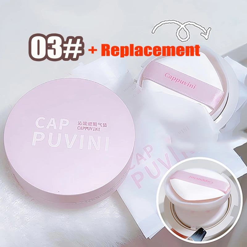BB Cream Air Cushion Foundation Full Coverage Waterproof Long-lasting Concealer 3 Colors Cushion Compact Face Makeup Base Qme 03 With Replacement