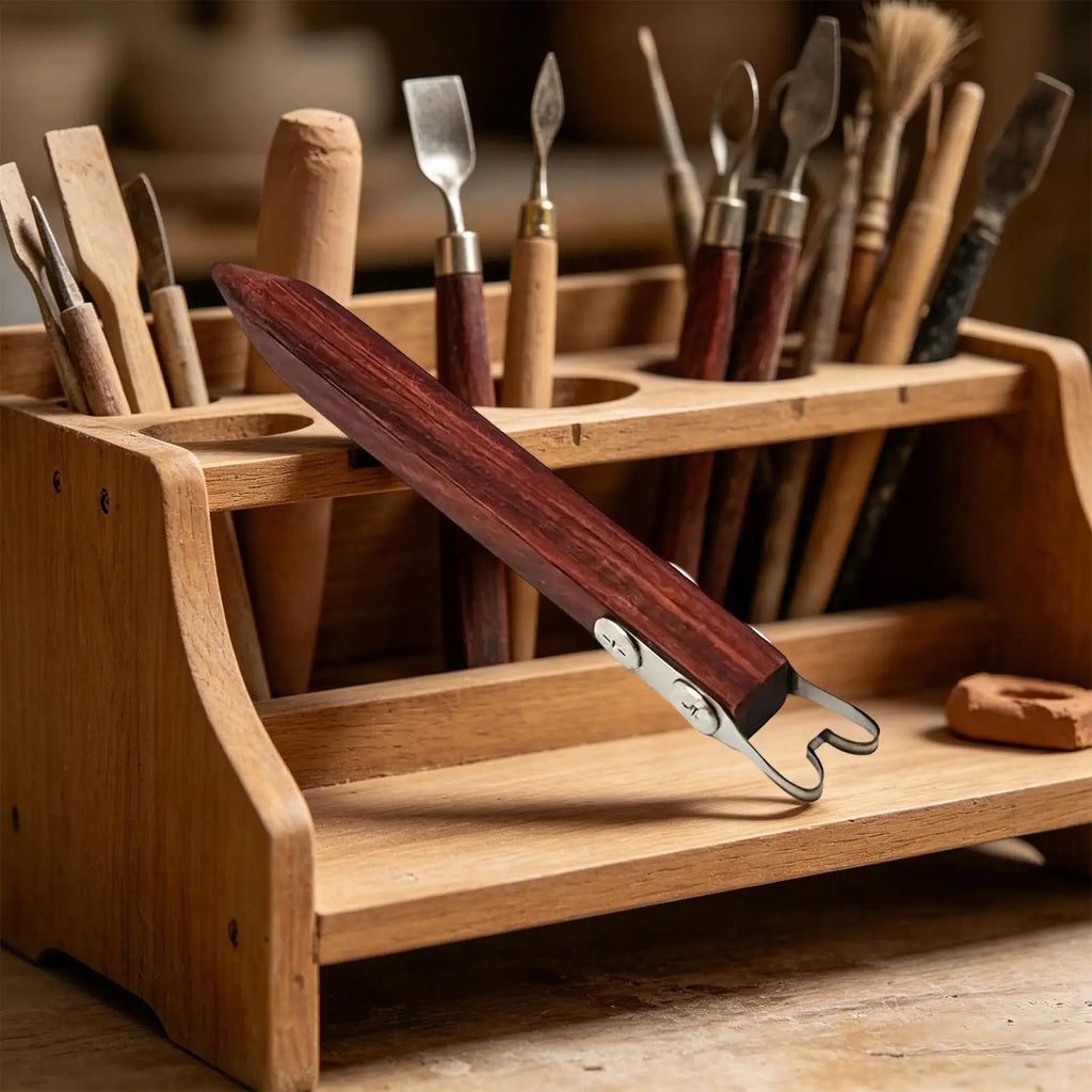 Pottery Foot Ring Tool Handmade Shapers Wood Handle Rim Shape Qme