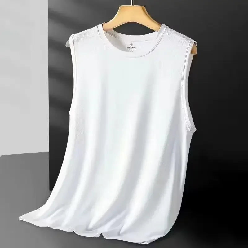 Men's Trendy Thin Breathable Quick Drying Sports Casual Wide Shoulder Sleeveless T-shirt Tank Top Casual Fashion Outerwear Qme WT 5XL