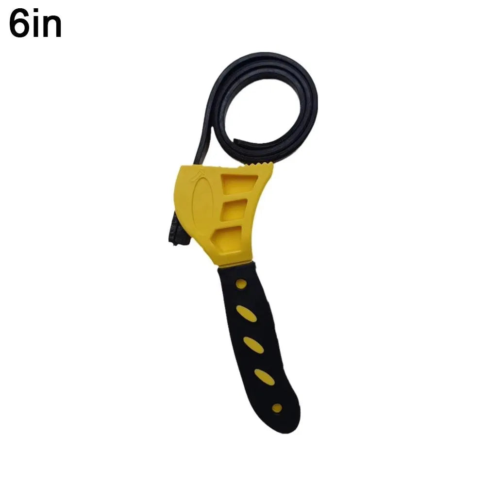 Llave de correa de 6/8 pulgadas, extractor de filtro de aceite, llave de correa ajustable, abridor de llave de cadena, herramien Qme 1PC Yellow