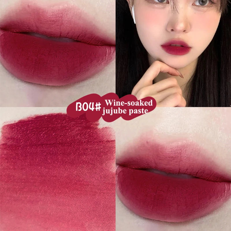 4 Colors Matte Nude Lip Mud Waterproof Long-lasting Velvet Non-stick Qme B04