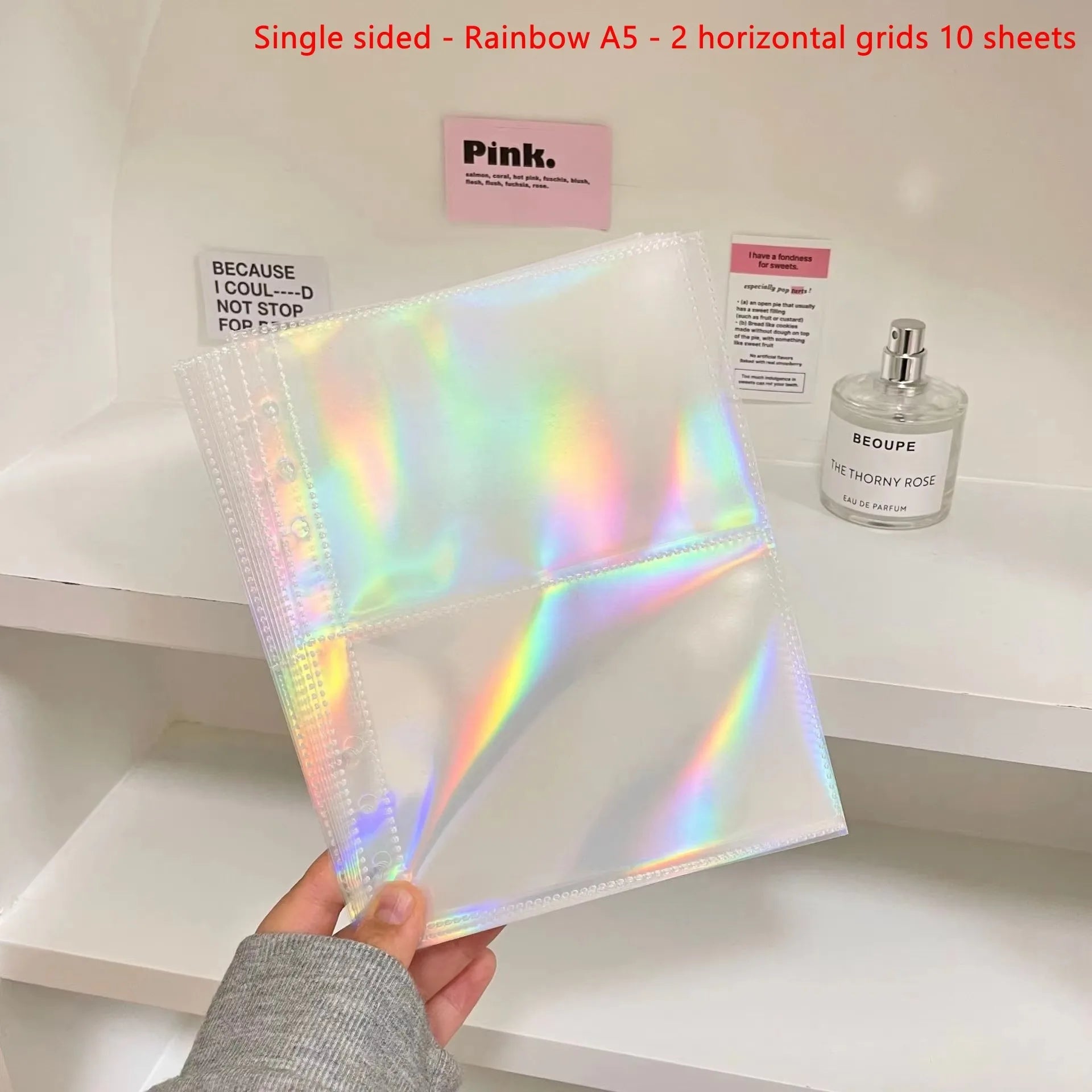 10PCS/set 1/2/4Pockets Grids Photo Album A5 Inner Page Photocard Binder Photo Sleeve 6 Ring Refill Inner Page Photocard Kpop Qme Rainbow 2 grid