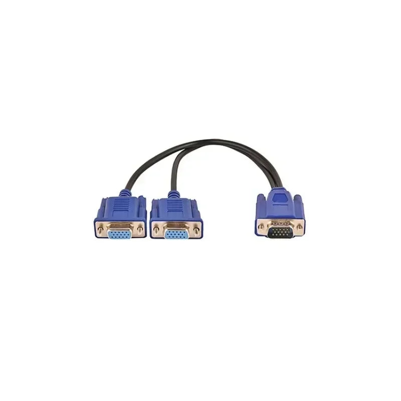 3pcs VGA Splitter Cable 1 Computer To Dual 2 Monitor Adapter Y Splitter Male To Female VGA Wire Cord for PC Laptop Adapters Qme