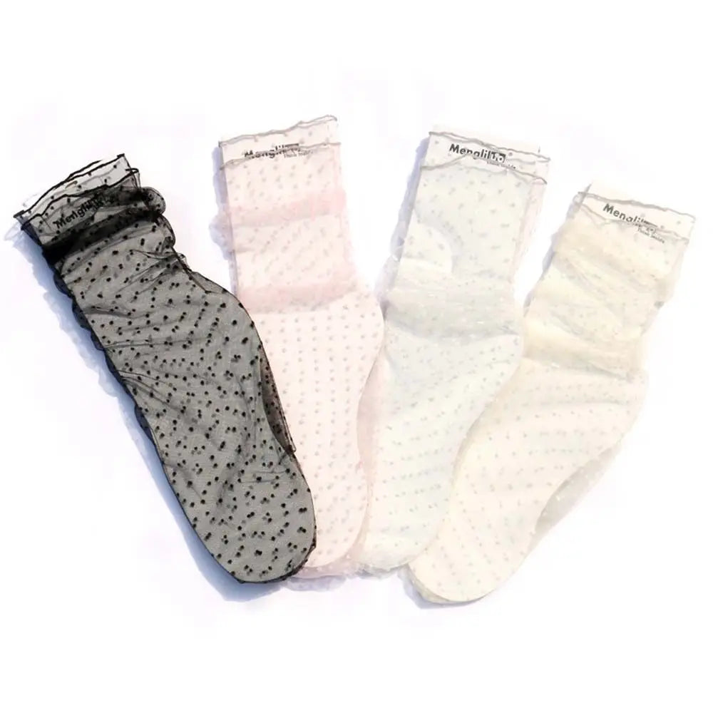 Thin Chiffon Female Fashion Nylon Glass Stockings Dress Socks Tulle Socks Qme