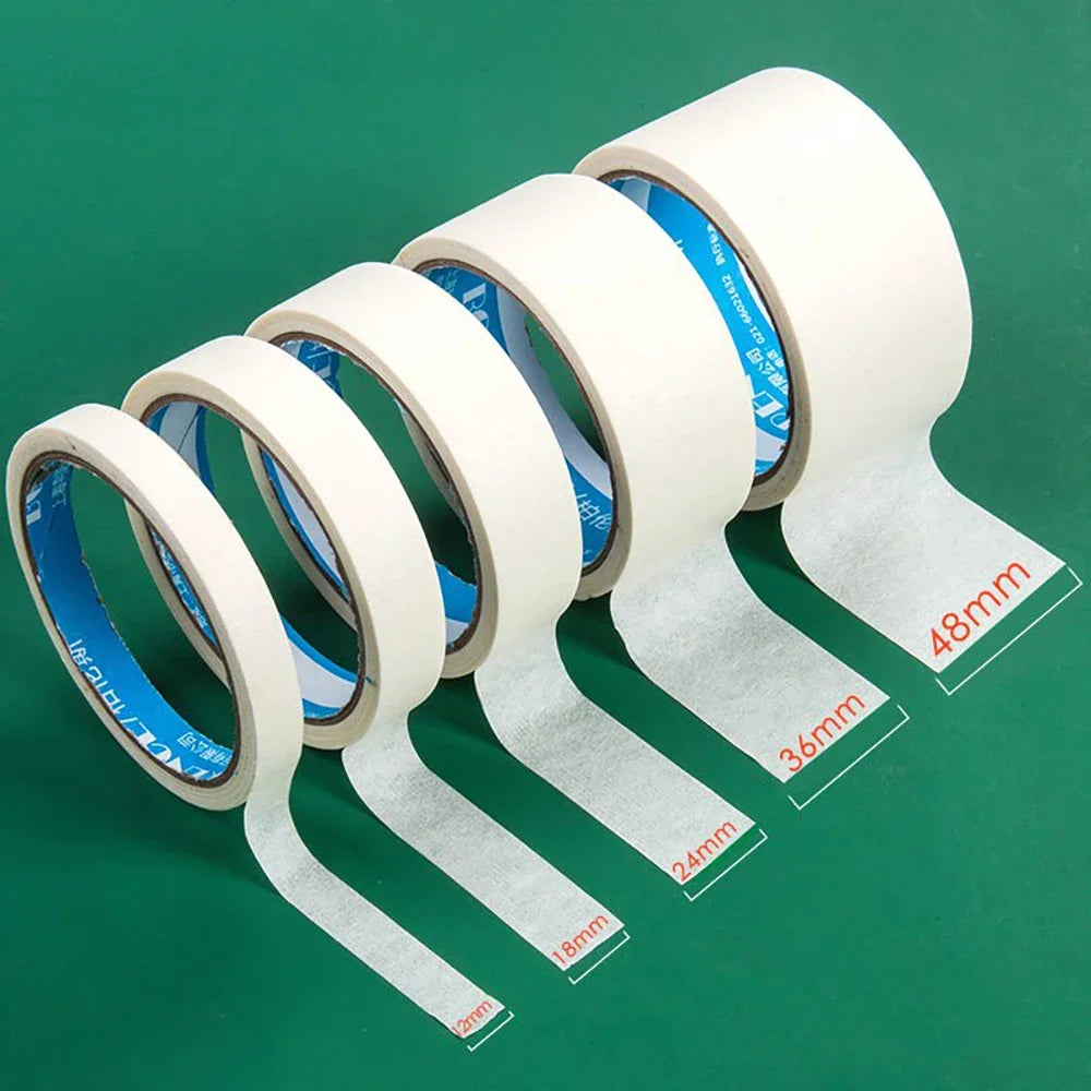 12M Masking Tape White Writable Sealing Self Adhesive Tape Waterproof for Art Painting Sketch Car DIY Paper School Supplies Qme Width 24MM