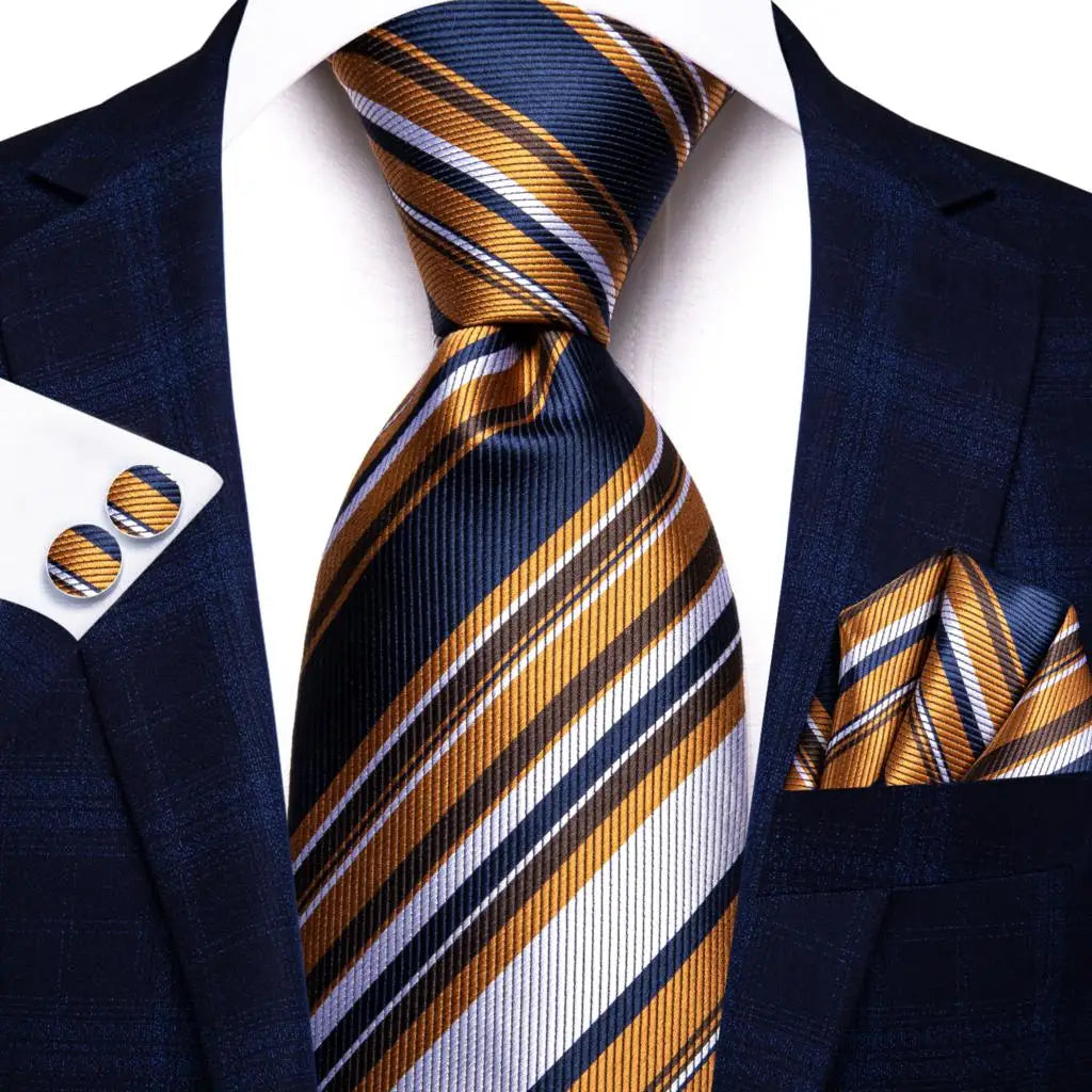 Luxury Mens Ties Floral Black Gold Paisley Red Blue Necktie Pocket